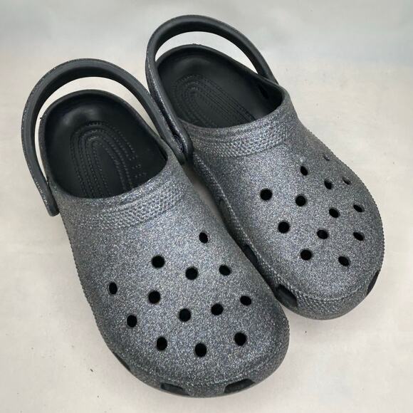 CROCS Shoes - Crocs Classic Glitter Clog Black Womens Size 8 Mens Size 6 Sparkly